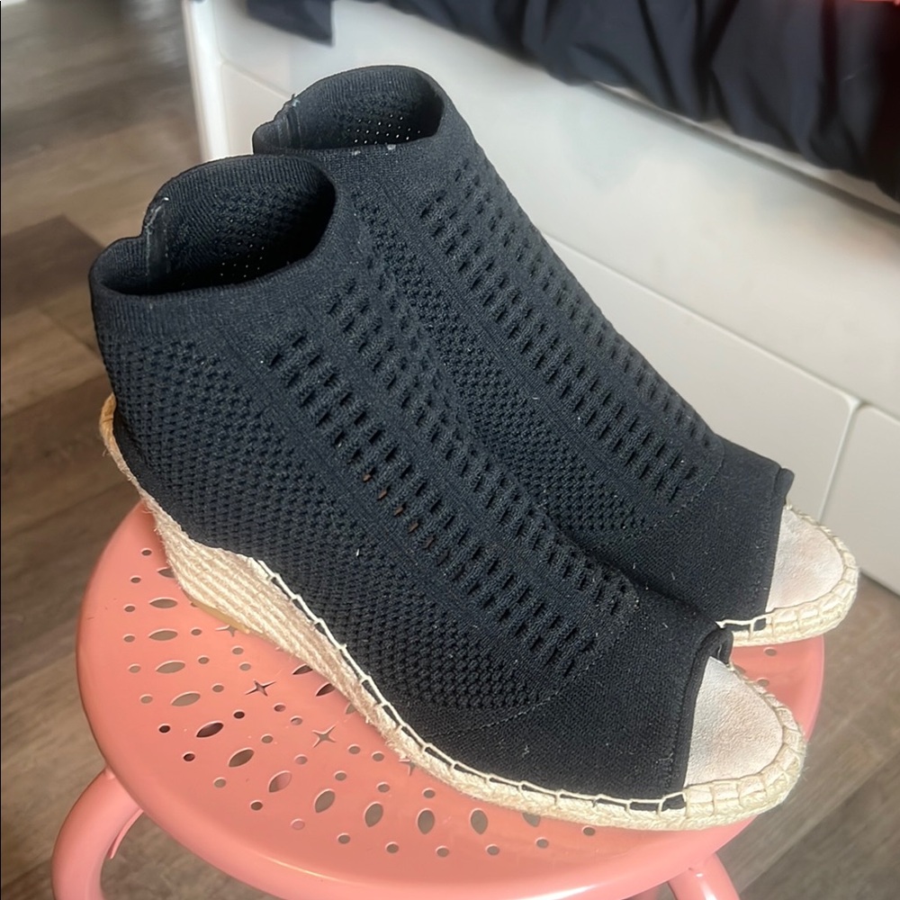 Steven By Steve Madden Black Wedge Shoes